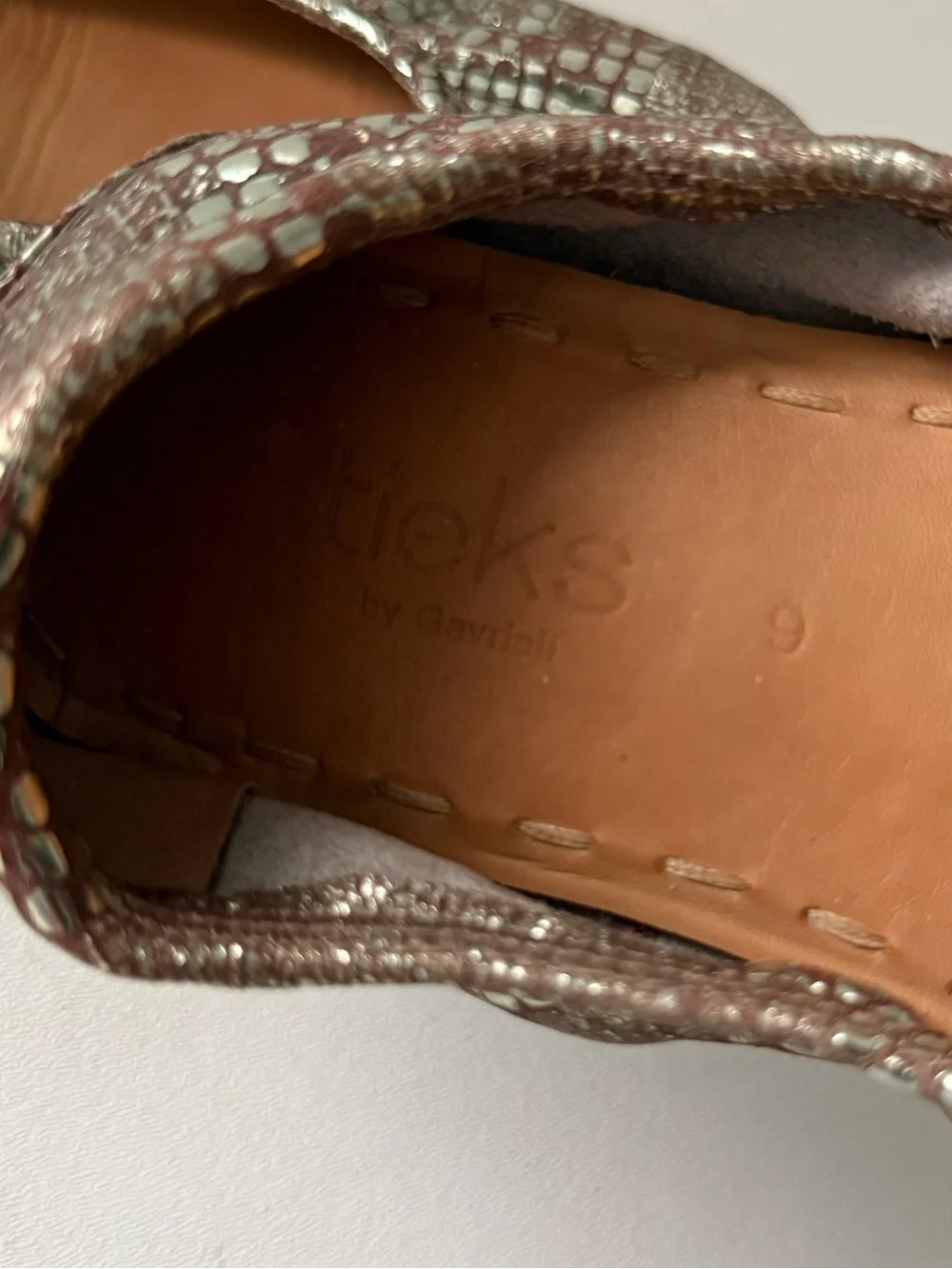 Tieks Metallic Snakeskin Ballet Flat 9 Wild Copper Leather Animal Print Travel - Picture 7 of 9